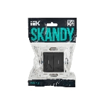 Выключатель IEK SKANDY SK-V09G 2-кл. 10А с индикацией графит SK-V20-1-10-K53, фото2
