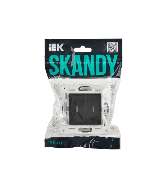 Выключатель IEK SKANDY SK-V09G 2-кл. 10А с индикацией графит SK-V20-1-10-K53