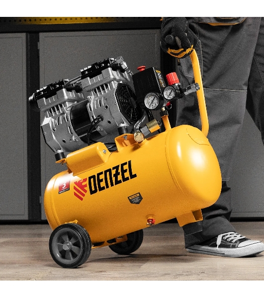 Компрессор Denzel DLS950/24 безмаслянный малошумный 950 Вт, 165 л/мин,ресивер 24 л