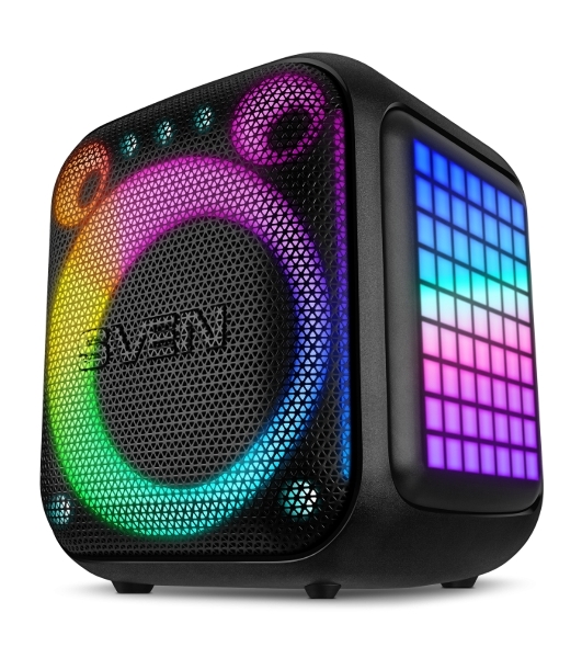 Портативная колонка SVEN PS-880, черный, 1.0, 110 Вт (RMS), Bluetooth, FM, USB, microSD, LED-дисплей, аккумулятор