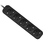 Удлинитель Defender с заземлением M518 1.8 м, 5 розеток, черный, фото 1