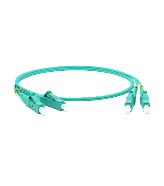 Коммутационный шнур оптический Hyperline, Duplex LC/LC, OM3 50/125, LSZH, 20м, d= 2мм, голубой хвостовик, голубой
