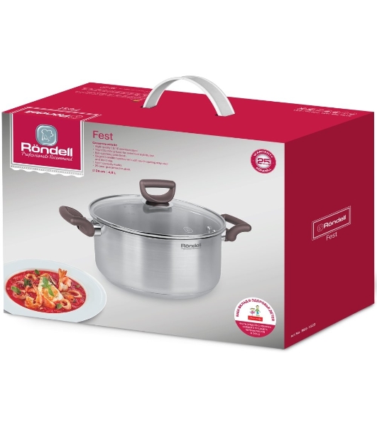 Кастрюля Rondell RDS-1323 Fest с/кр 24 см 4,8 л