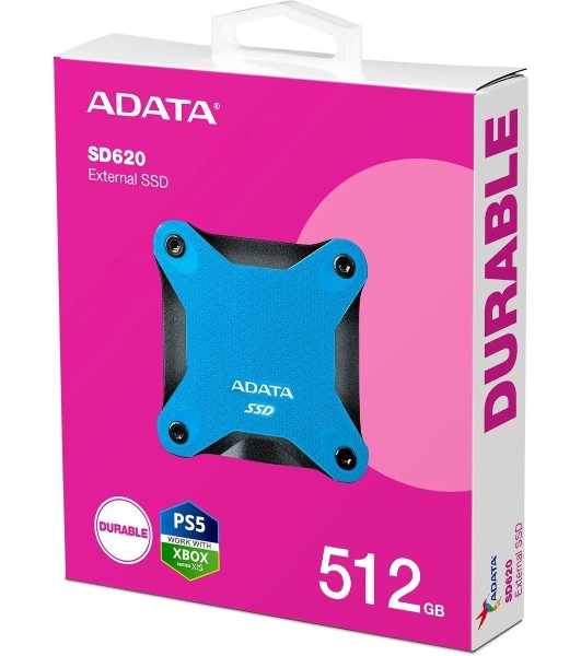 Внешний SSD A-DATA External SD620, 512Gb, USB 3.2, R/W -550/500 MB/s синий
