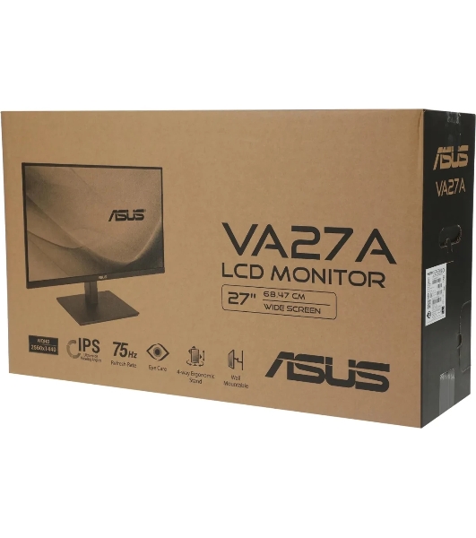 Монитор 27' ASUS VA27AQSB IPS 2560x1440, 75 Гц, 1 мс, 16:9, 350 кд/м2, 1xHDMI, 1xDP, USB, черный