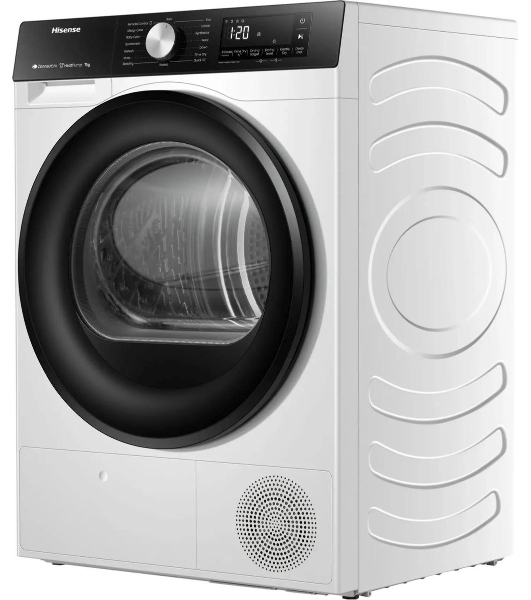 Сушильная машина Hisense DH3S702UWDE белый, 7 кг, сушка - конденсационная, программ - 16, 59.5 x 84.5 x 54 см