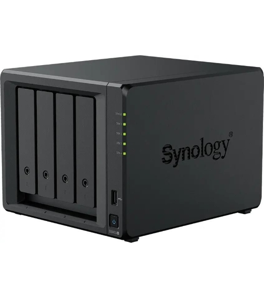 Сетевое хранилище Synology DiskStation DS925+ черный (AMD Ryzen V1500B/4Gb/4 pcs (3.5' or 2.5' SATA or SSD)/1xM.2 2280 NVMe SSD/RAID/1x4Gb/no WIFI) (DS