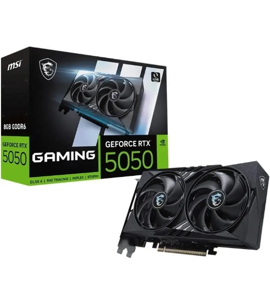 Видеокарта MSI GeForce RTX 5050 8G GAMING, NVIDIA RTX 5050, 8 ГБ GDDR6, 128 бит, PCI-e 5.0, 1xHDMI, 3xDP, 2587 МГц