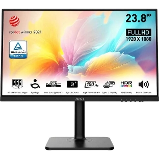 Монитор 23.8' MSI Modern MD2412P IPS 1920x1080, 100 Гц, 4 мс, 16:9, 300 кд/м2, 1xHDMI, 1xUSB-C, 1x3.5 мм, черный