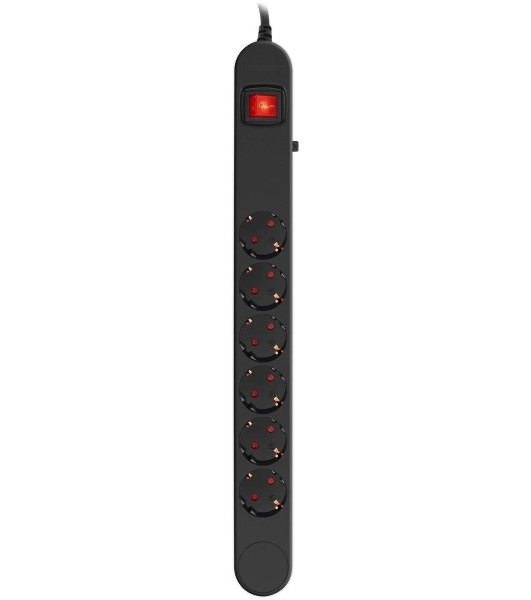 Сетевой фильтр Ippon NF-EU-1.8-10 1.8 м, 6 розеток, черный, коробка