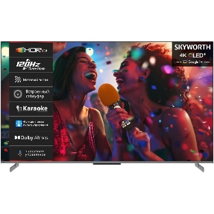 Телевизор Skyworth 65' 65Q75G черный QLED UHD 120Hz Smart TV Google TV 2GB/16GB