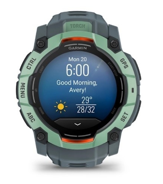 Умные часы Garmin Instinct 3 AMOLED 50mm, 1.3' AMOLED, ANT+, Bluetooth, 10 ATM, нео тропик / серый