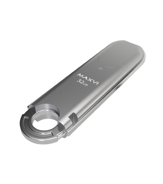 Флешка USB Maxvi P2 (FD32GBUSB20C10P2 silver), 32Gb, USB 2.0, R/W 12/5, серебристый