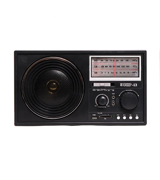 Радиоприемник ЭФИР 13 УКВ 64-108МГц, бат. 4*R20, 220V, USB/SD/microSD/AUX