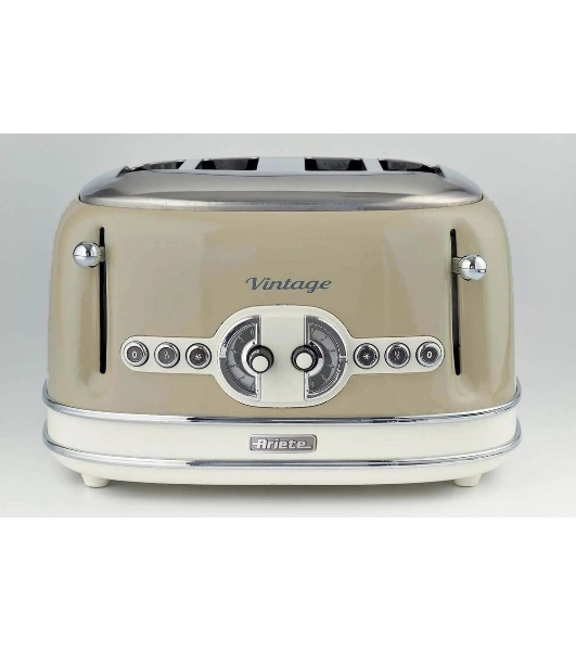 Тостер Ariete Vintage 156 бежевый, 1600 Вт, 4 слота