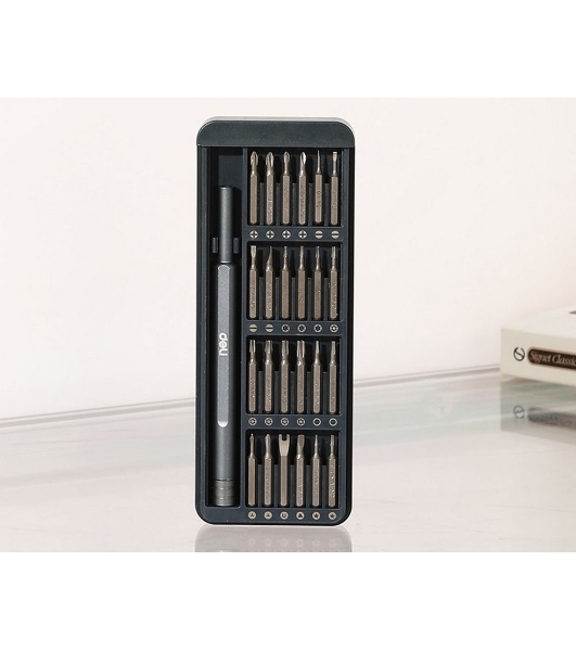 Набор прецизионных отверток Deli DL241025 (отвертка + 24 биты), сталь S2 + Cr-V