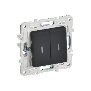 Выключатель IEK SKANDY SK-V09G 2-кл. 10А с индикацией графит SK-V20-1-10-K53
