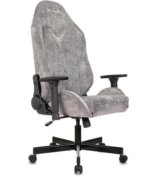 Кресло Бюрократ Knight N1 Fabric серый, ткань, 120 кг, механизм качания