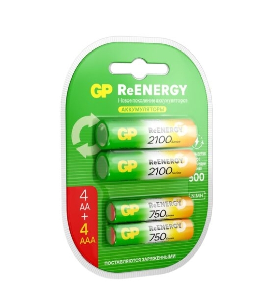 Аккумулятор GP 210AAHC АА+75AAAHC AAA NiMH 2000mAh (4шт)