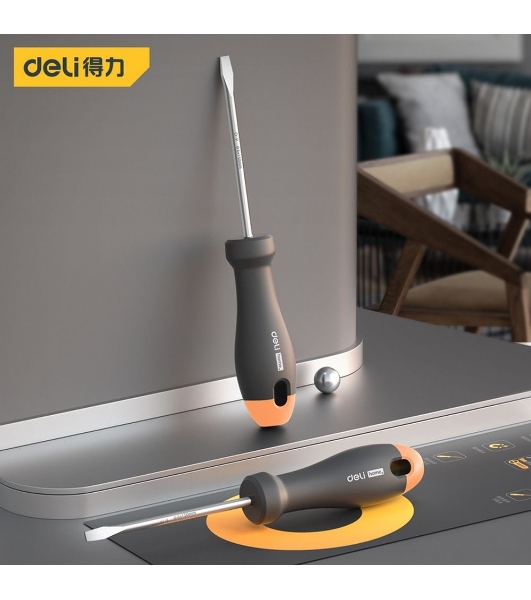 Отвертка шлицевая Home Series Gray' Deli HT1106C 6x150 мм Эксклюзивный дизайн. Рукоятка из высококачественного софттач пластика