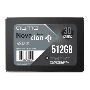 Накопитель SSD QUMO Novation 3D, 512Gb, SATA III, 2.5', R/W 530/500