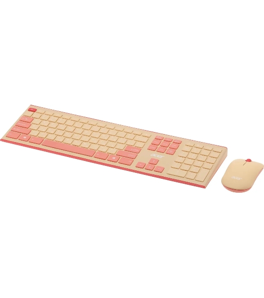 Комплект клавиатура + мышь Acer OCC205 беспроводной USB, 1200 dpi, розовый/бежевый