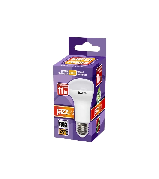 Лампа светодиодная JazzWay PLED-SP R63 11Вт 3000К теплый белый E27 820лм 230В