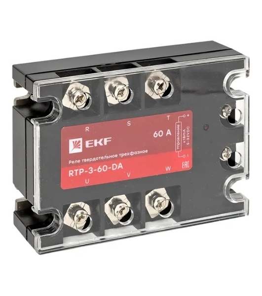 Реле твердотельное трехфазное RTP-60-DA PROxima EKF rtp-3-60-da
