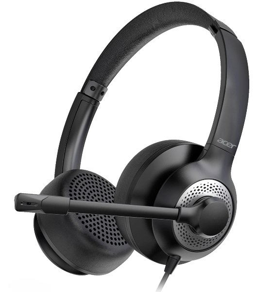 Гарнитура Acer OHW309 чёрный, проводная, USB/mini jack 3.5 мм