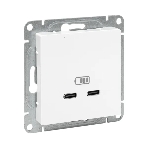 Розетка 2-м СП Эпика USB-C механизм бел. EKF UP1-SOW-2USBC, фото 1
