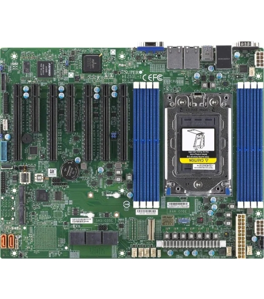 Материнская плата Supermicro H12SSL-I, ATX, 1xSP3 7003/7002 EPYC, 8 DIMM DDR4 R ECC, AST2500,5 PCI-E 4.0 x16 + 2 PCI-E 4.0 x8, 2 M.2 pcie 4.0 NVMEx4 2280/110