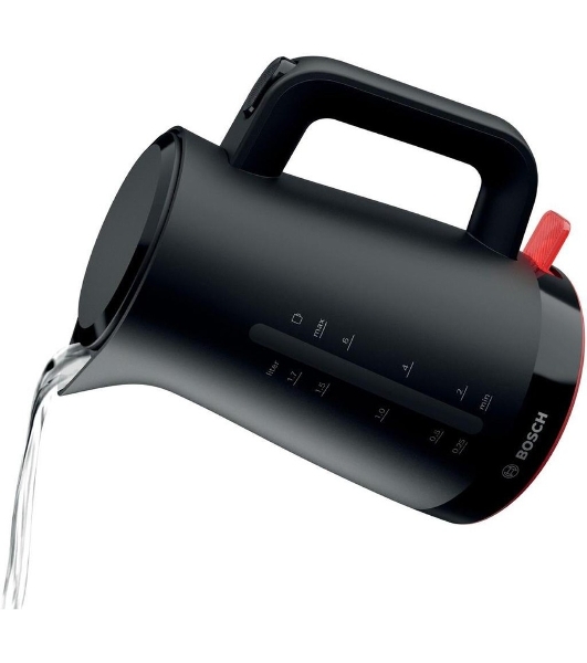 Электрочайник Bosch TWK3M123 черный, 1.7 л, 2400 Вт, скрытый нагревательный элемент