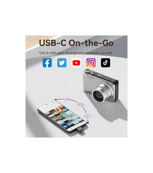 Кард-ридер Vention CLMH0/серый/OTG USB 2.0 CM/MicroSD/USB Type-C/металл