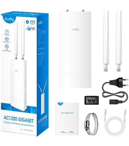 Повторитель беспроводного сигнала Cudy AP1300 Outdoor AC1200 Wi-Fi белый