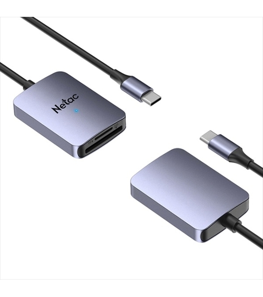 Кард-ридер Netac Flash WK12/серый/SD/SDHC/SDXC/microSD/microSDHC/microSDXC/USB 3.0 Type-C/пластик