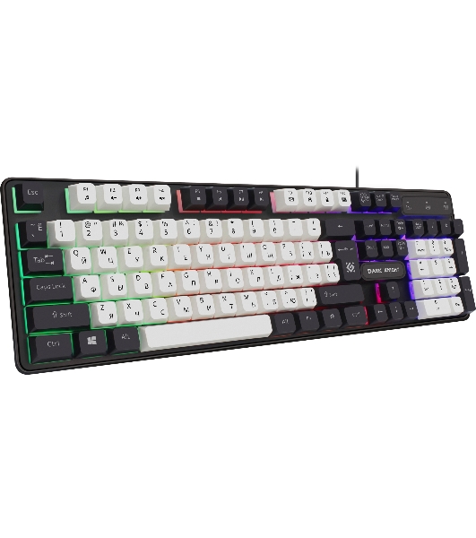 Клавиатура проводная Defender Dark Knight R GK-077, USB, черный/белый