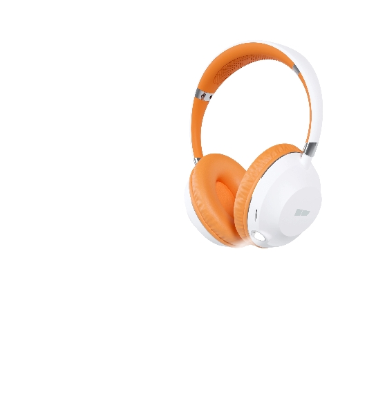 Беспроводные наушники MORE CHOICE HW34S белый/оранжевый, накладные, Bluetooth, до 6 ч