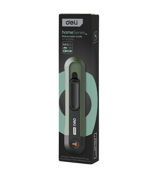 Технический нож Home Series Green Deli HT4008L Т-образное лезвие с механизмом автоматического возврата, эксклюзивный дизайн, корпус из высококачественного софттач пластика