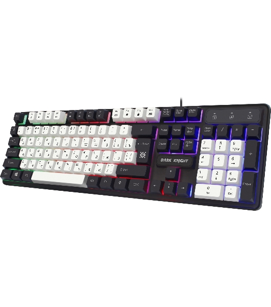 Клавиатура проводная Defender Dark Knight R GK-077, USB, черный/белый