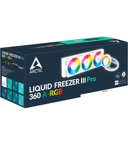 Система жидкостного охлаждения Arctic Cooling Liquid Freezer III Pro 360 ARGB Whte ACFRE00188A белый 120мм алюминий+медь 2500rpm 31db 4-pin