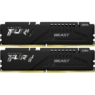 Оперативная память Kingston Fury Beast Black, DDR5, 64GB (2x32GB), 5200 MHz, CL40, с радиатором, чёрный