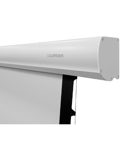 Экран с электроприводом Lumien Cinema Control 185x243 см (раб.область 132х235 см) (106') Matte White FiberGlass черная кайма по периметру, доп.черная область 47 см, триггер., RS232, IR, RF управл. в комплекте, белый корпус 16:9
