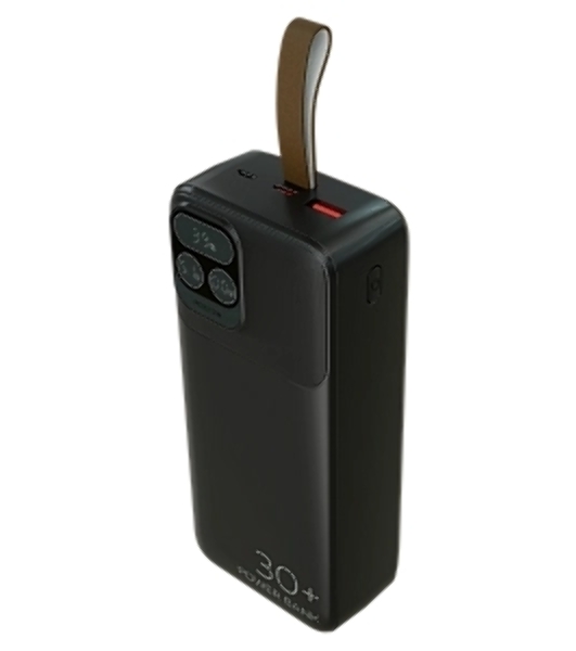 Портативный аккумулятор More choice (4620202550637) PB55-30 с кабелем 1USB 3.0A 22.5W PD - 30000mAh черный