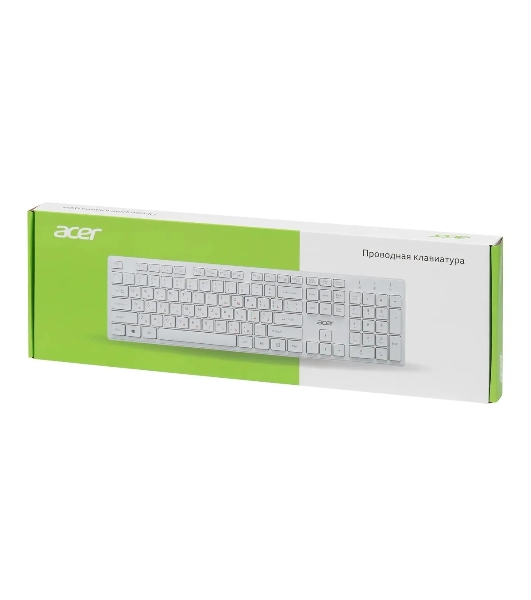 Клавиатура проводная Acer OKW123, USB, белый