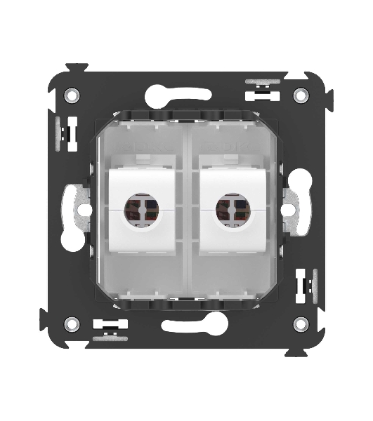 Розетка компьютерная DKC Avanti 4400664 RJ-45 без шторки в стену, кат.5е двойная, 'Белое облако'