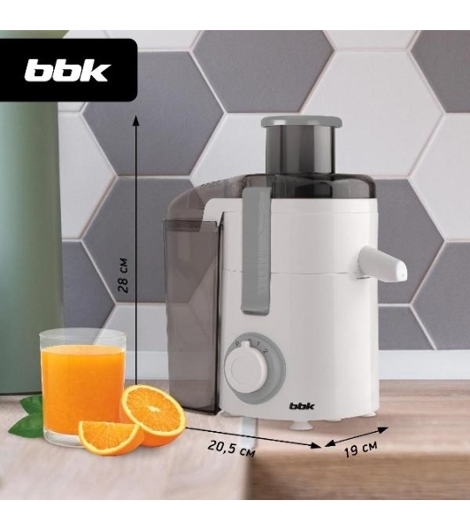 Соковыжималка BBK JC060-H21 серый/белый, центробежная, 550 Вт, механическое