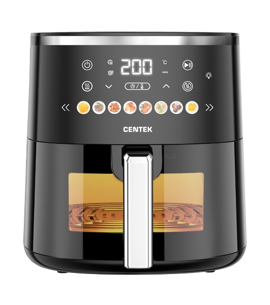 Аэрогриль Centek CT-3105 черный, 1500 Вт, 5 л, сенсор, 8 программ