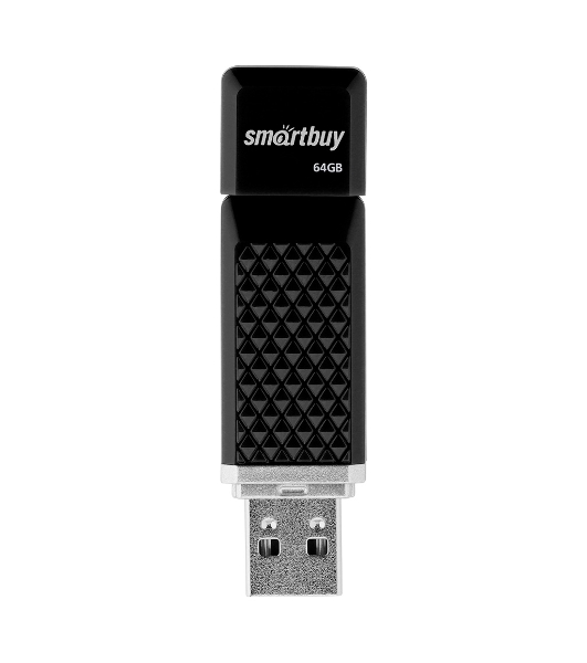 Флешка USB Smartbuy Quartz black (SB64GbQZ-K), 64Gb, USB 2.0, R/W 25/15, черный