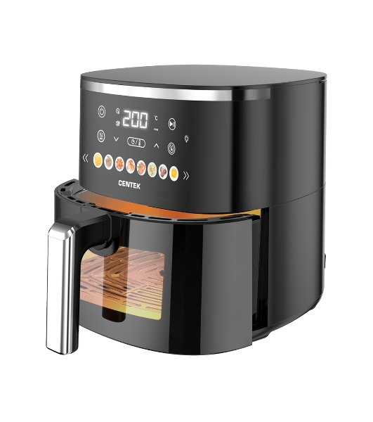 Аэрогриль Centek CT-3105 черный, 1500 Вт, 5 л, сенсор, 8 программ
