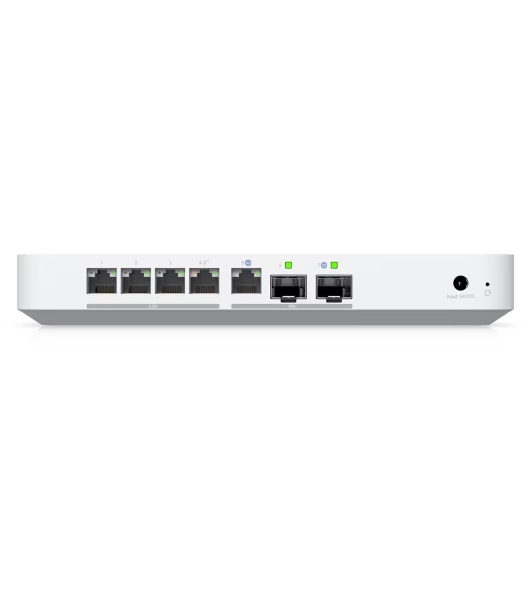 Маршрутизатор Ubiquiti UniFi Gateway Fiber 4 ядра (2,2 ГГц), 4х 2.5G RJ45, 1х 10G RJ45, 2х 10G SFP+